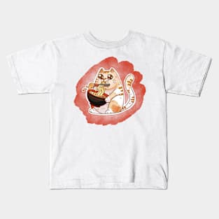 Cat ramen Kids T-Shirt